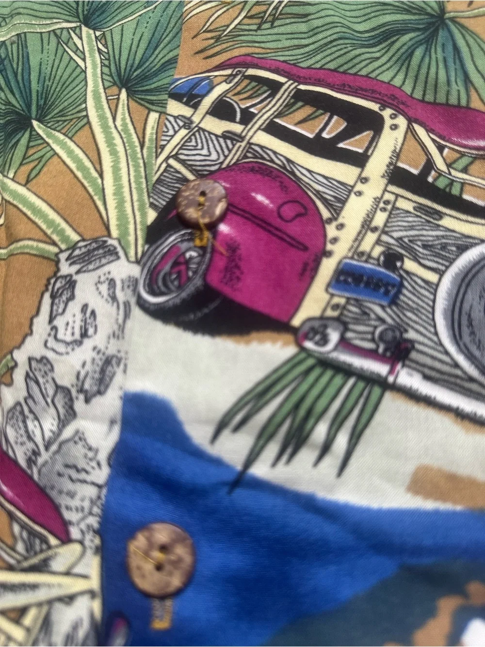 Tropical Print Short-Sleeve Shirt - PACIFIC BLUE USA brand  2XL